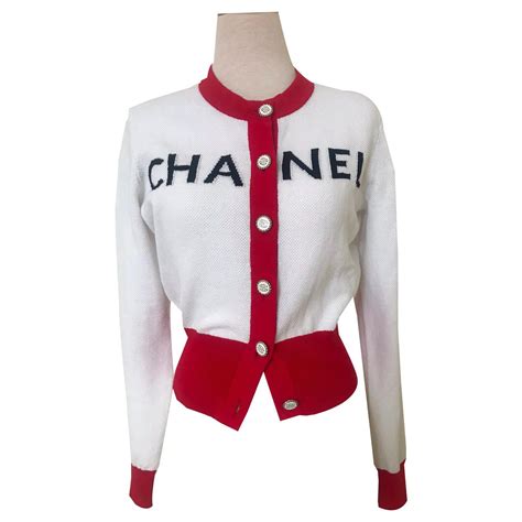 chanel cardigan red